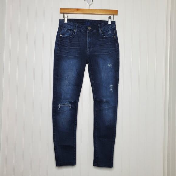 RtA Distressed Women's Classic Skinny Jeans Size 25 Distressed Dark Wash Cotton - Picture 10 of 10